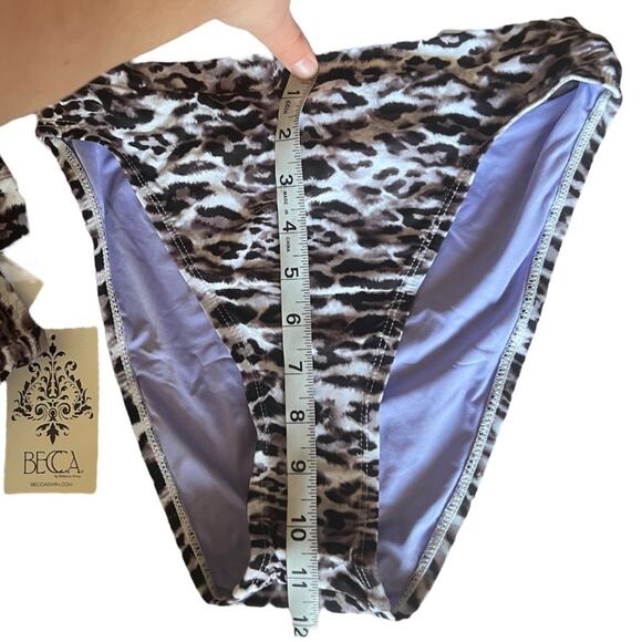 Becca Swimsuit 2 Piece Bikini Leopard print Set Size M - Picture 12 of 12